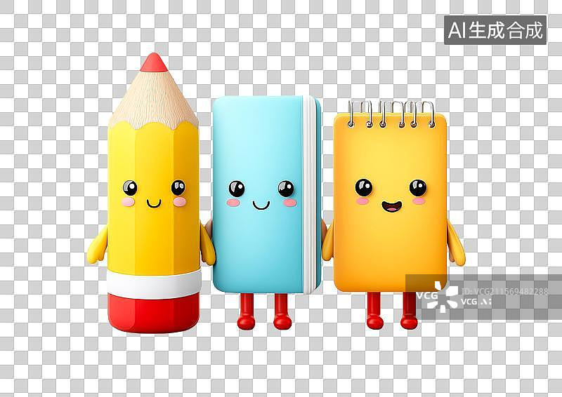 【AI数字艺术】【免抠png素材】卡通学习文具图片素材