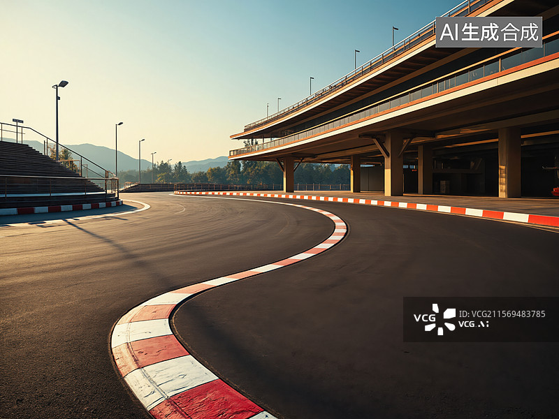 【AI数字艺术】赛道清晨图片素材