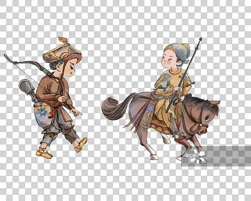 国风人物插画系列，展现少年英雄、文星神童与市井艺童，适用于国风文创、教育插画及文化宣传类场景。图片素材