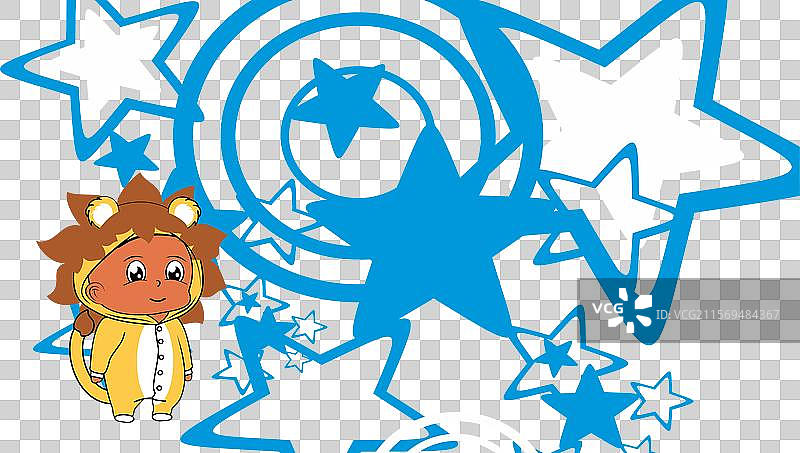 可爱的动物睡衣儿童卡通背景图片素材