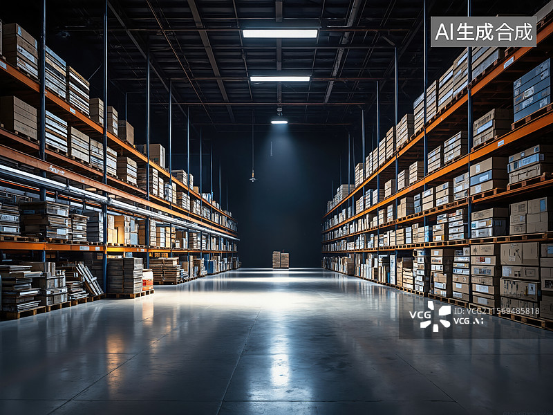 【AI数字艺术】仓库内部景象图片素材