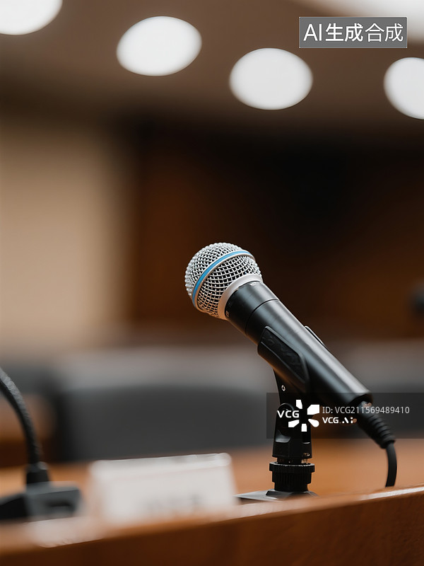 【AI数字艺术】一只会议麦克风特写图片素材