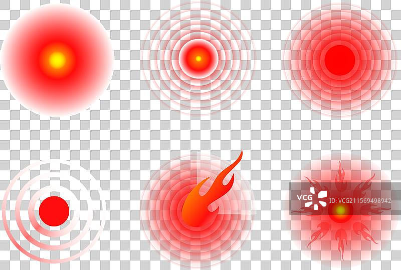 疼痛红圈或定位标记疼痛部位图片素材