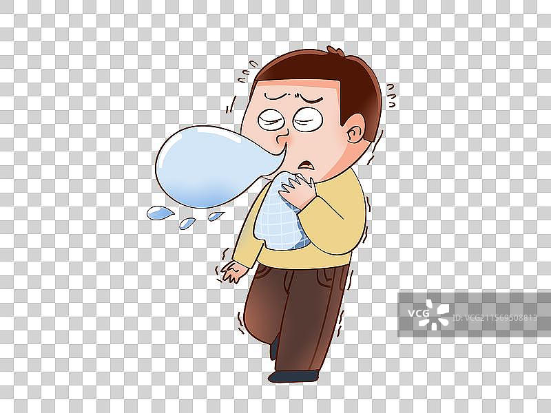 拿着手帕患有鼻炎的男人 鼻子 流鼻涕 鼻头 呼吸困难图片素材