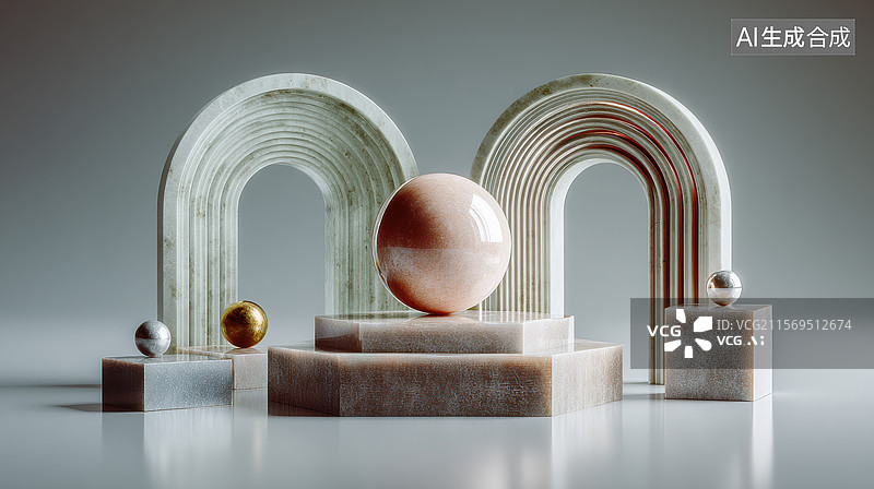 【AI数字艺术】几何形状与光影的完美结合图片素材