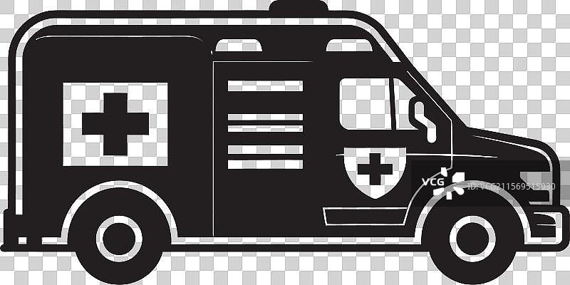 黑色救护车的草图图片素材