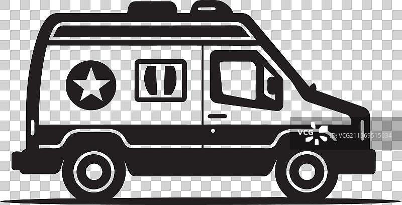 捕捉救援的黑色救护车图片素材