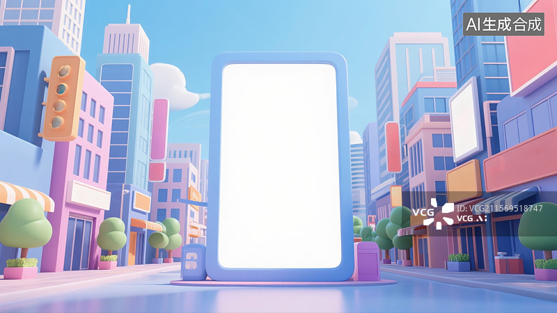 【AI数字艺术】城市天际线，城市背景，建筑背景，电商背景图片素材
