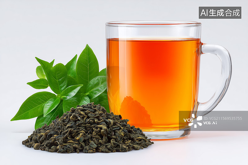 【AI数字艺术】玻璃杯装着茶图片素材