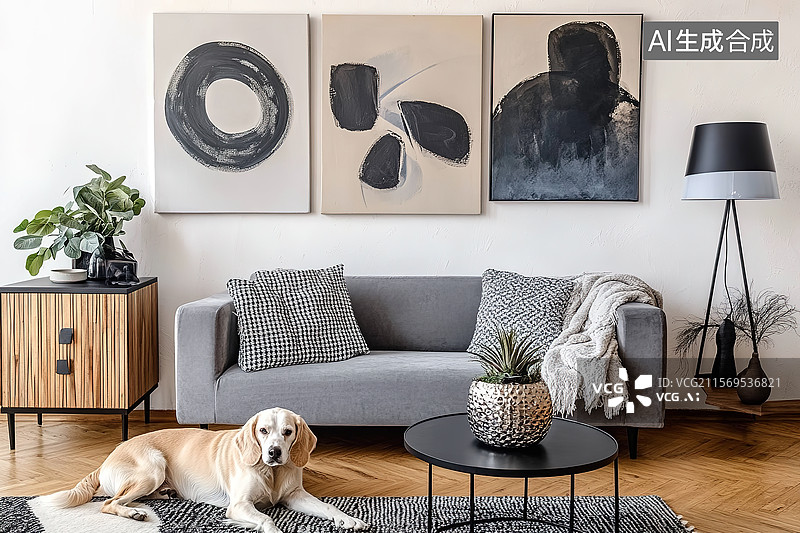 【AI数字艺术】现代简约风格客厅图片素材