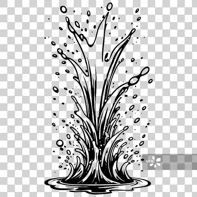 雕刻水蜘蛛睫毛的逼真手绘图图片素材