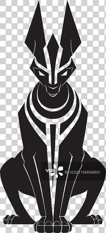 神圣的二元性与阿努比斯标志抽象守护者图片素材