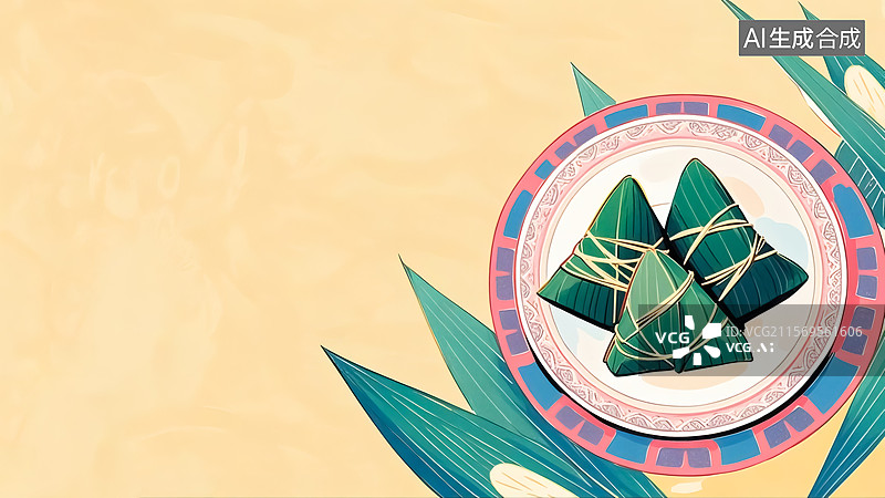 【AI数字艺术】端午节粽子插画图片素材