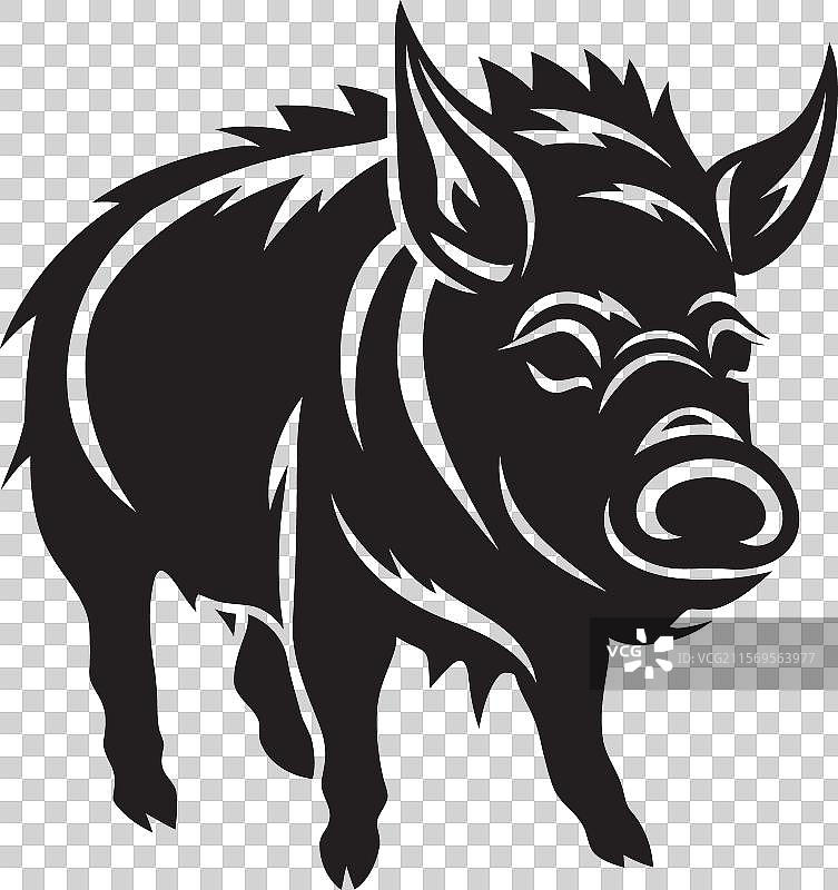 部落象牙野猪徽章愤怒的咆哮图片素材