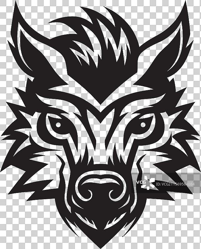 野猪闪电标志，带獠牙的暴风野猪图片素材