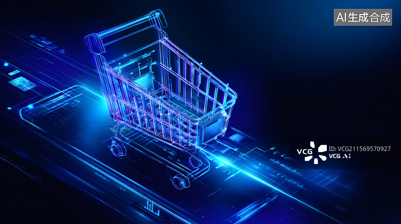 【AI数字艺术】移动端数字购物篮图片素材