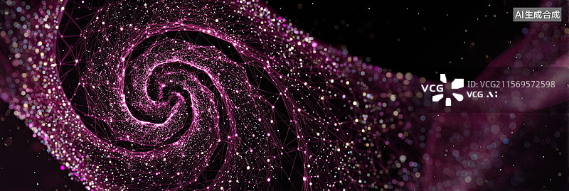 【AI数字艺术】未来派紫色数字波纹黑底科技工智能6G和互联网抽象商业背景发光螺旋图案年会模板壁纸PPT屏幕图片素材