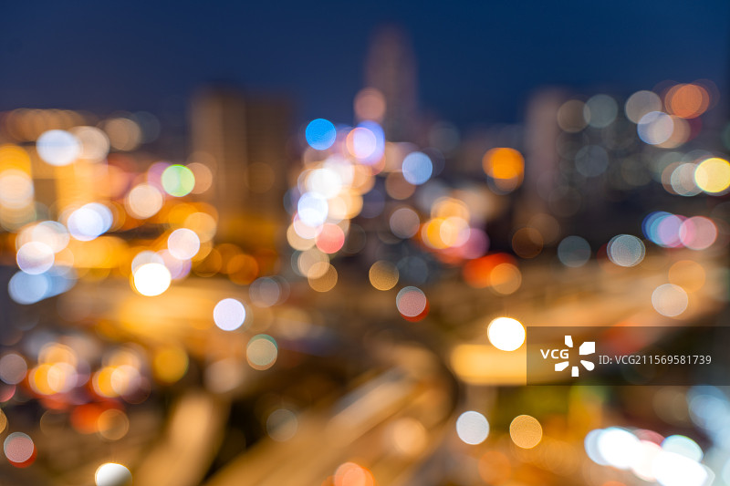 城市夜景光斑，光晕图片素材