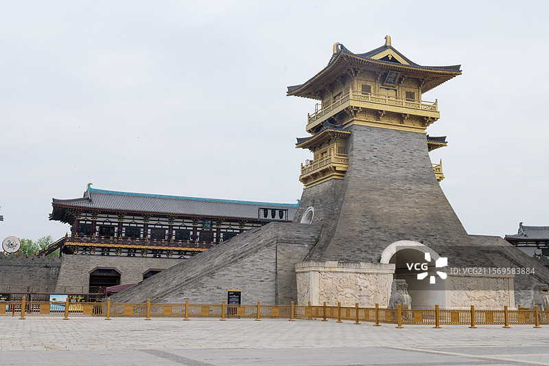 湖北襄阳盛世唐朝景区城楼图片素材