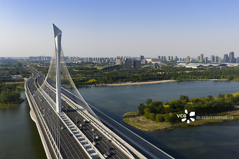 河北省石家庄市滹沱河生态旅游区航拍图片图片素材