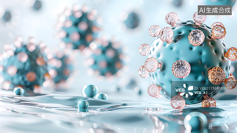 【AI数字艺术】AIGC：3D病毒，流行病细菌图片素材