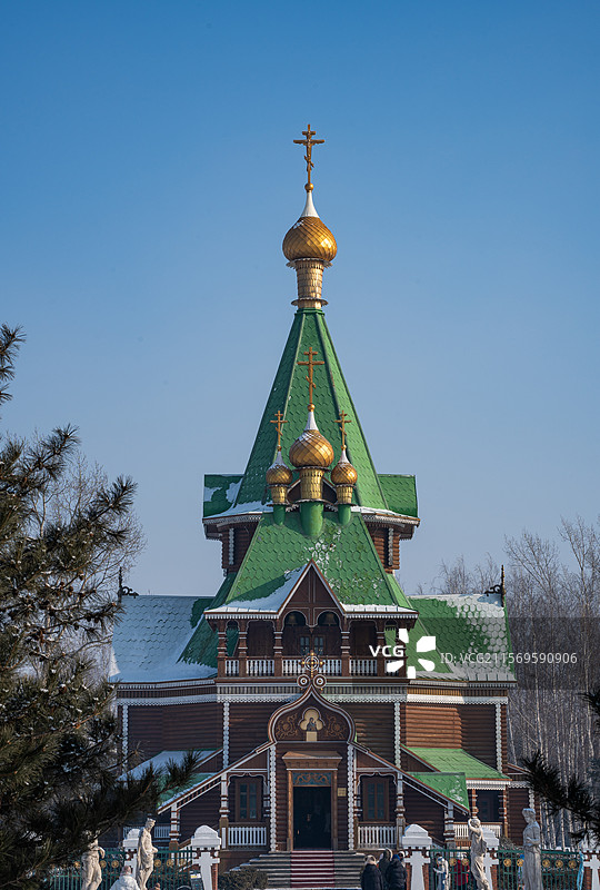 哈尔滨伏尔加庄园俄式建筑城堡图片素材