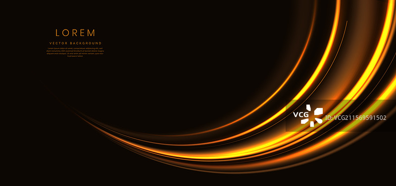 优雅的金色发光曲线抽象图案图片素材