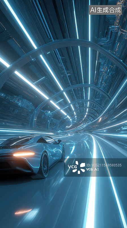 【AI数字艺术】未来感十足的高速赛车图片素材