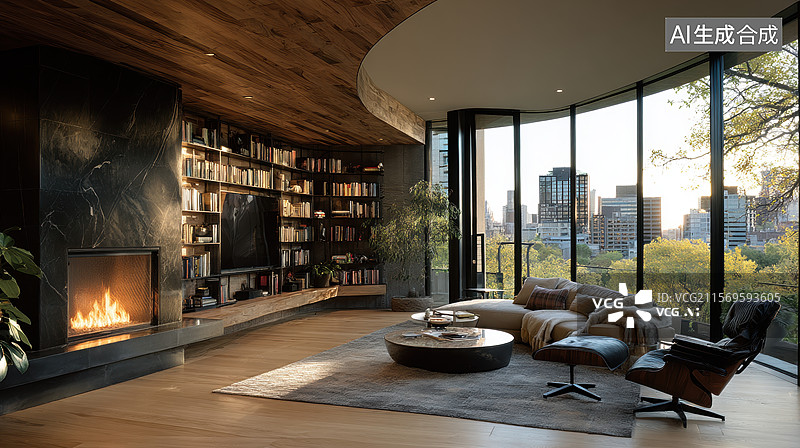 【AI数字艺术】现代豪华客厅图片素材