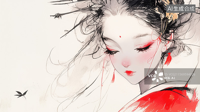 【AI数字艺术】古风人物插画图片素材