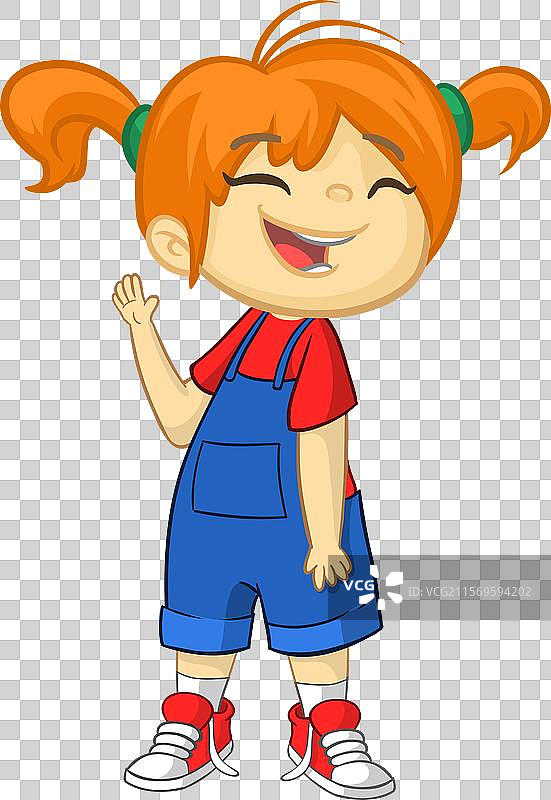 可爱的卡通小女孩图片素材