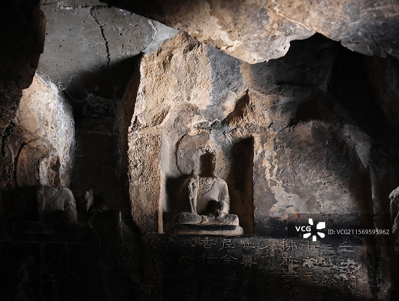 邯郸响堂山石窟小佛像图片素材