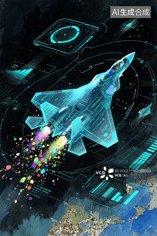 【AI数字艺术】未来科技战斗机图片素材