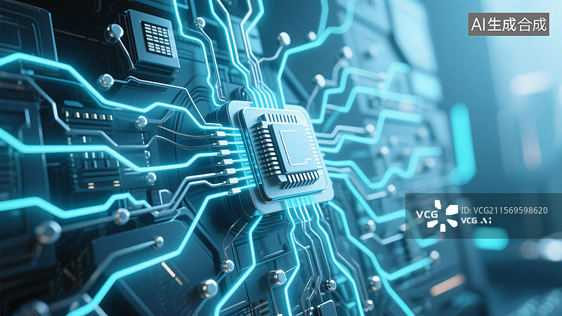 【AI数字艺术】未来视界：人工智能的抽象图图片素材