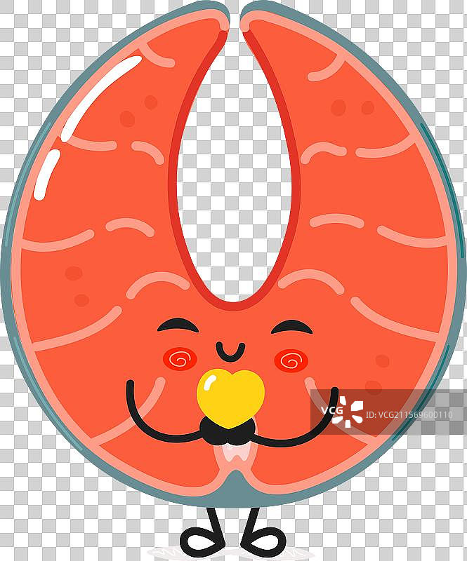 红色的鲑鱼手捧着一颗心图片素材