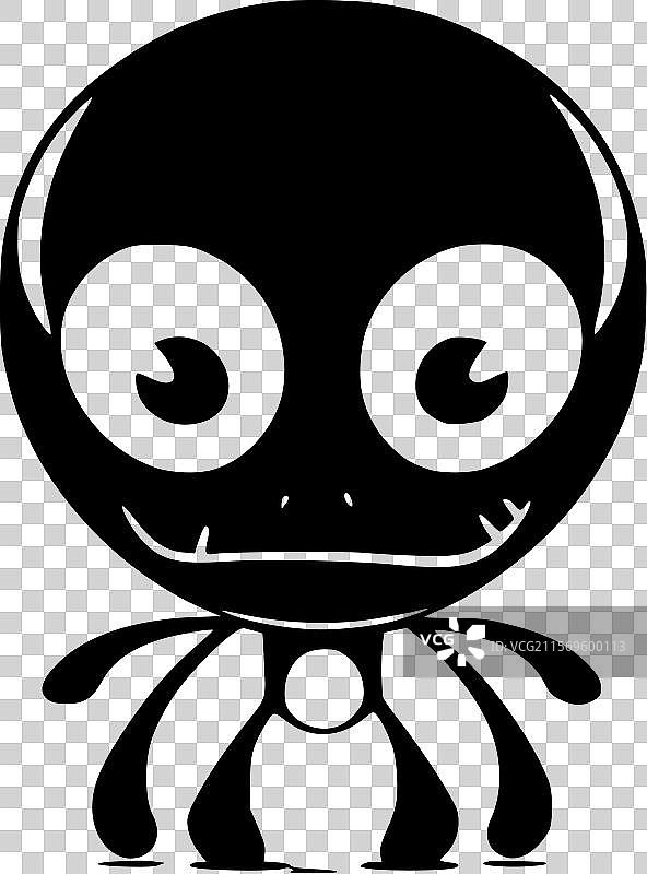 外星人 - 极简风格的平面logo图片素材