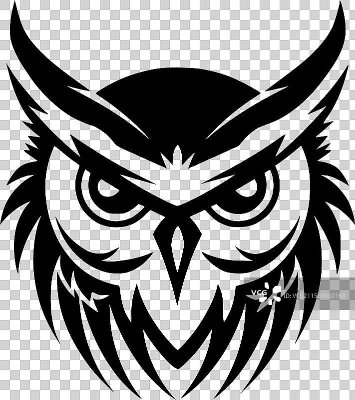 猫头鹰 - 黑白孤立图标图片素材