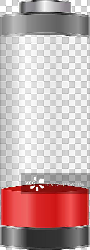 逼真的红色电池指示器，带透明效果图片素材