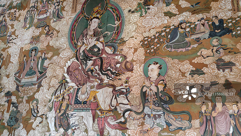山西大同华严寺壁画图片素材