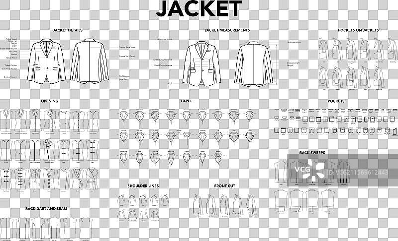夹克细节 - 测量长度图片素材