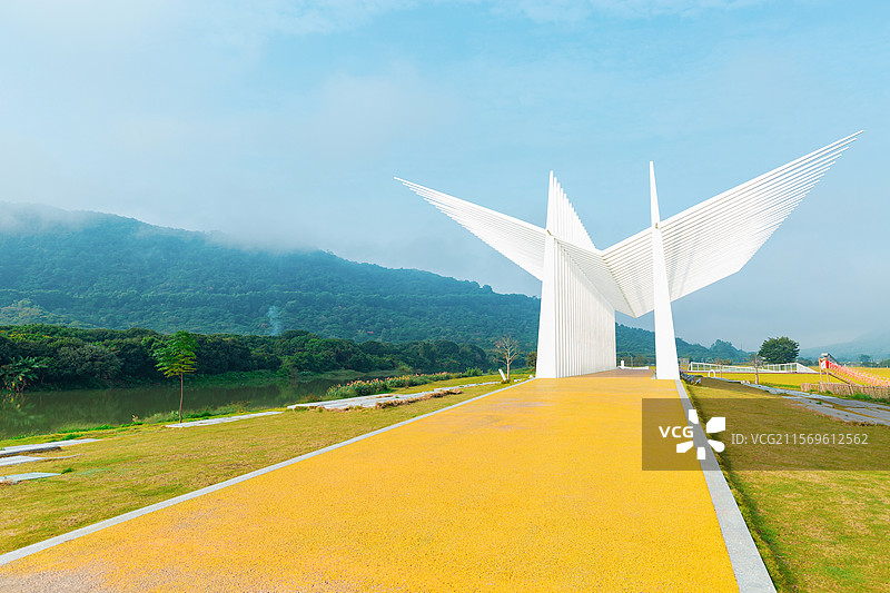 广州从化区风云岭森林公园，艾米稻香小镇，希望之翼图片素材