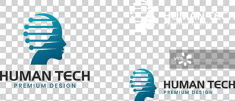 人类科技或智能数字标志头部科技图片素材