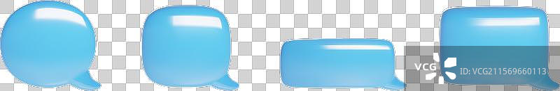 3D蓝色聊天气泡文本消息图标图片素材