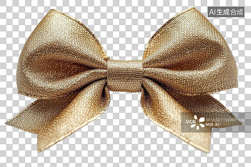 【AI数字艺术】金色蝴蝶结装饰图片素材