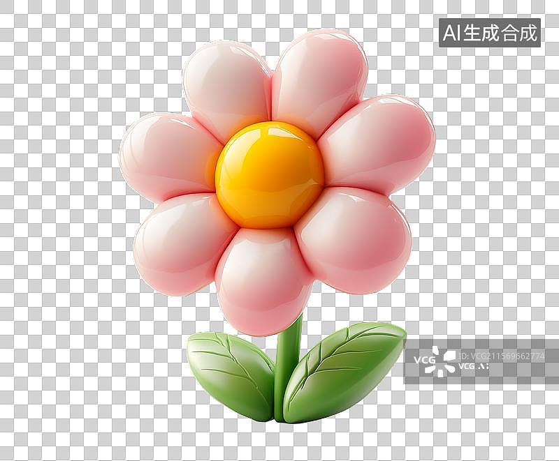 【AI数字艺术】粉色花朵气球装饰图片素材