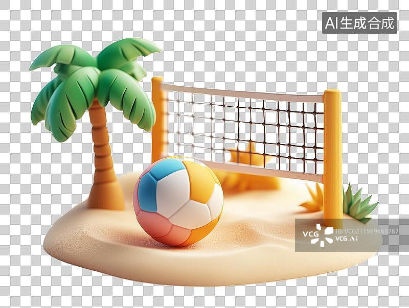 【AI数字艺术】沙滩排球场景模型图片素材