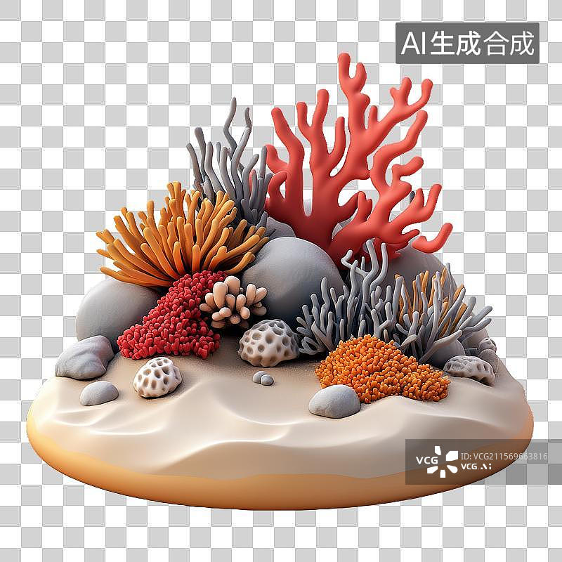 【AI数字艺术】多彩珊瑚礁景观图片素材