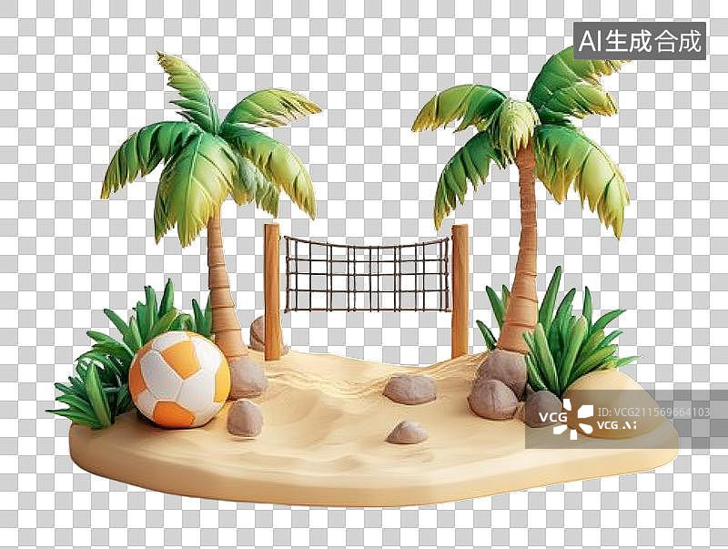 【AI数字艺术】沙滩排球场景模型图片素材