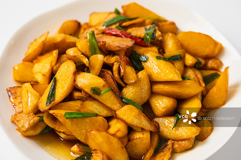 家常菜炒茭白图片素材