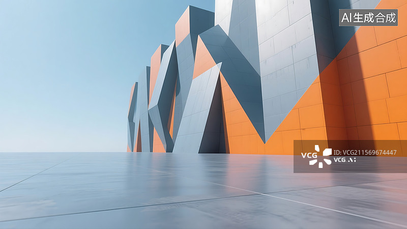 【AI数字艺术】多色的艺术风格建筑背景图图片素材